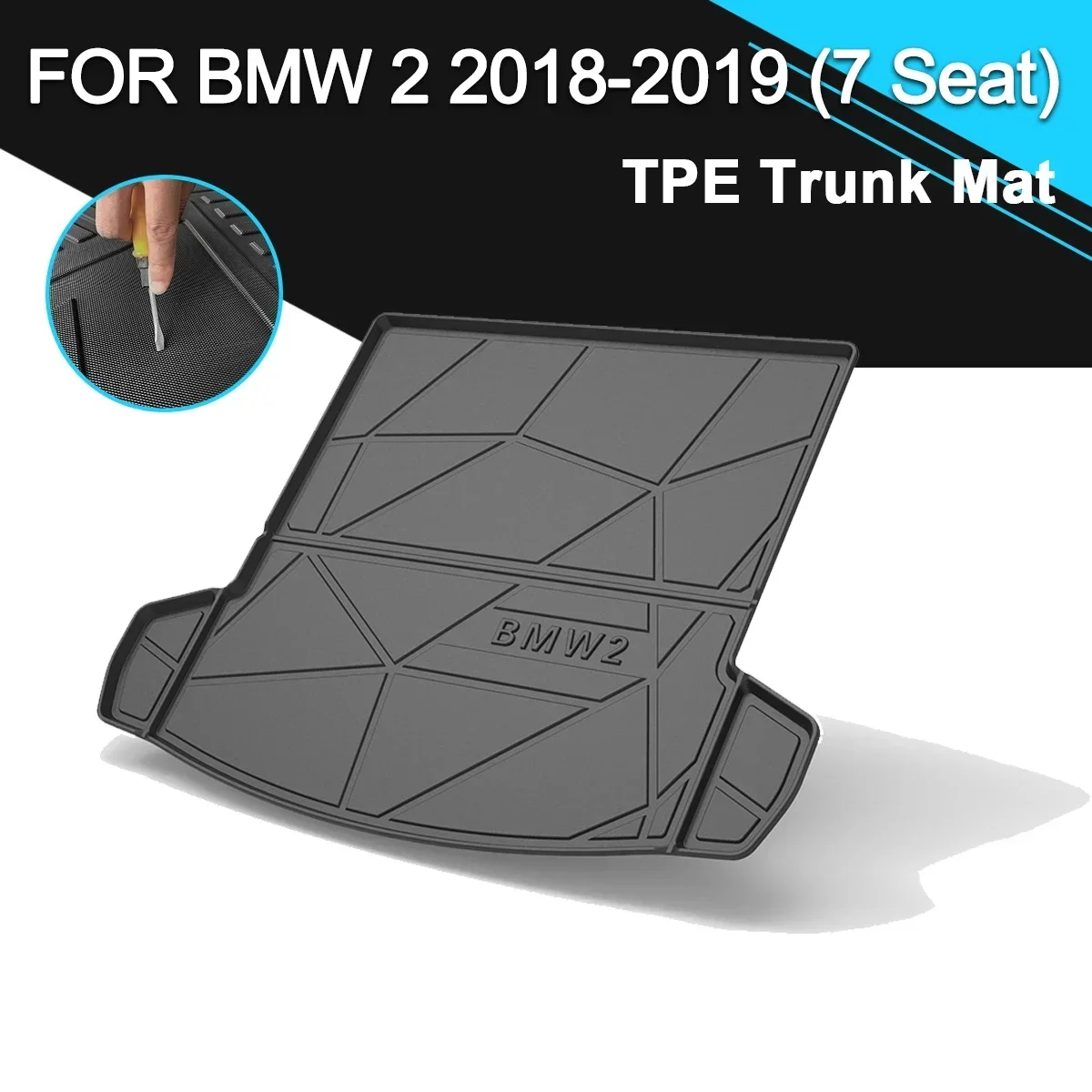 

Автомобильный коврик для заднего багажника, водонепроницаемая нескользящая резиновая подкладка для груза из ТПЭ, автомобильные аксессуары для BMW 2 серии 2018-2019, 7 сидений