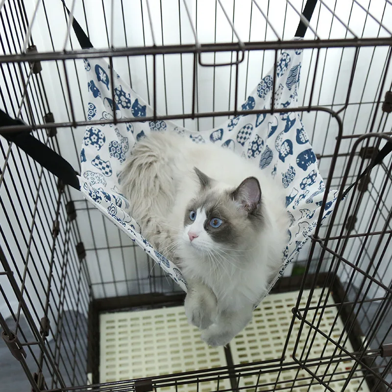 

Pet Cat Cage Hammock Canvas Hammock Flannel Animal Sleeping Bag Swing Adjustable Double-Sided Available Hanging Nest Pets Bed