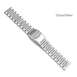 Men's Universal Stainless Steel Watch Band with Folding Buckle and Quick Release (22mm)