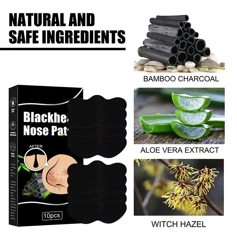 Bamboo Charcoal Blackhead Mask Blackhead Spots Acne Treatment Mask Nose Sticker Cleaner Nose Pore Deep Clean Strip