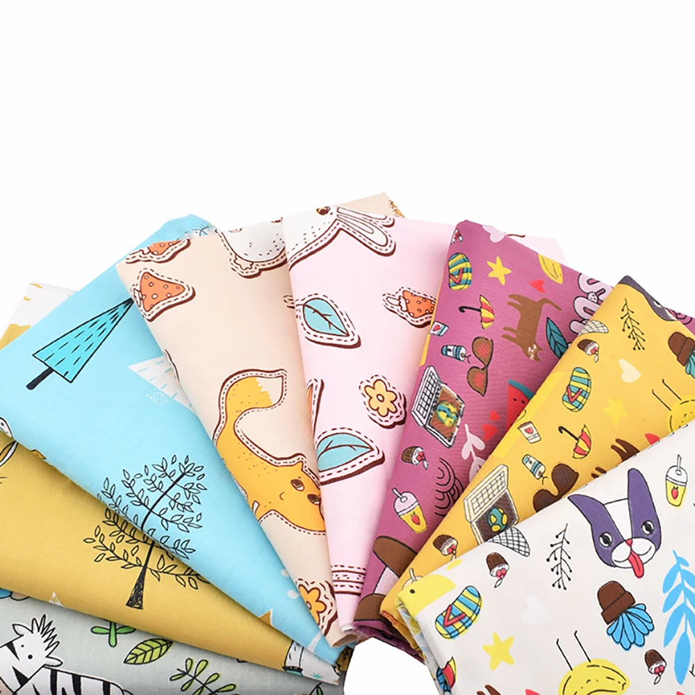 Chainho,Printed Twill Weave Cotton Fabric,DIY Quilting Sewing Material,Patchwork Cloth,Home Textile,Cartoon Serie,2 Sizes,15C47