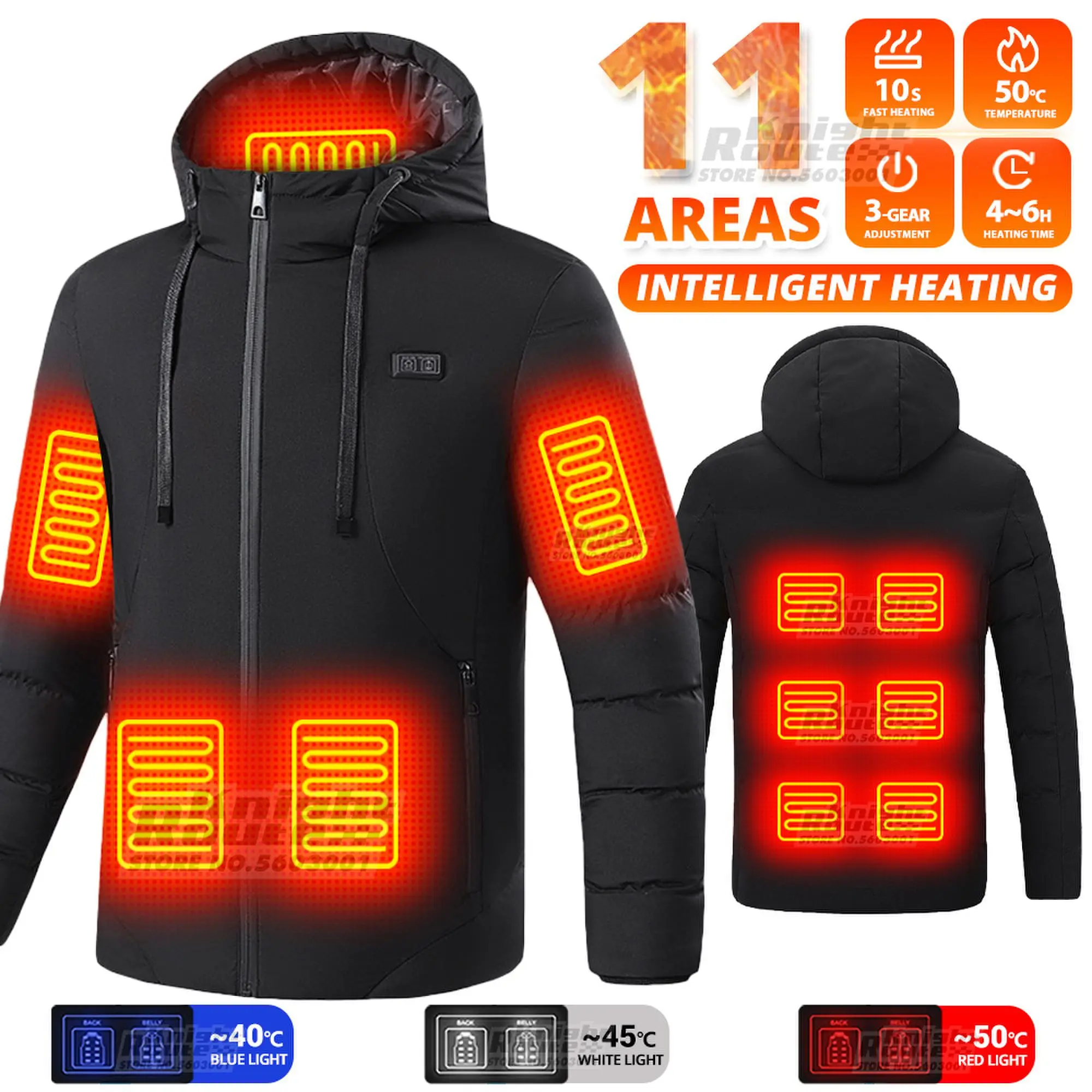 Chaqueta Con Calefacción USB Para Hombre Y Mujer - 21 Zonas De Calor, 4 Temperaturas, Para Exterior