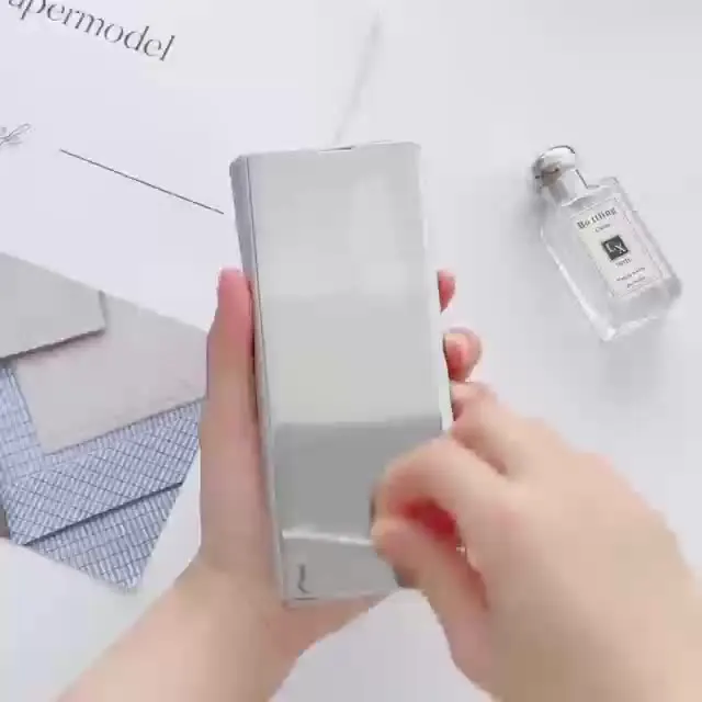 Кожаный зеркальный чехол для Xiaomi Redmi 14C 4G 360° ° Складной держатель всего тела