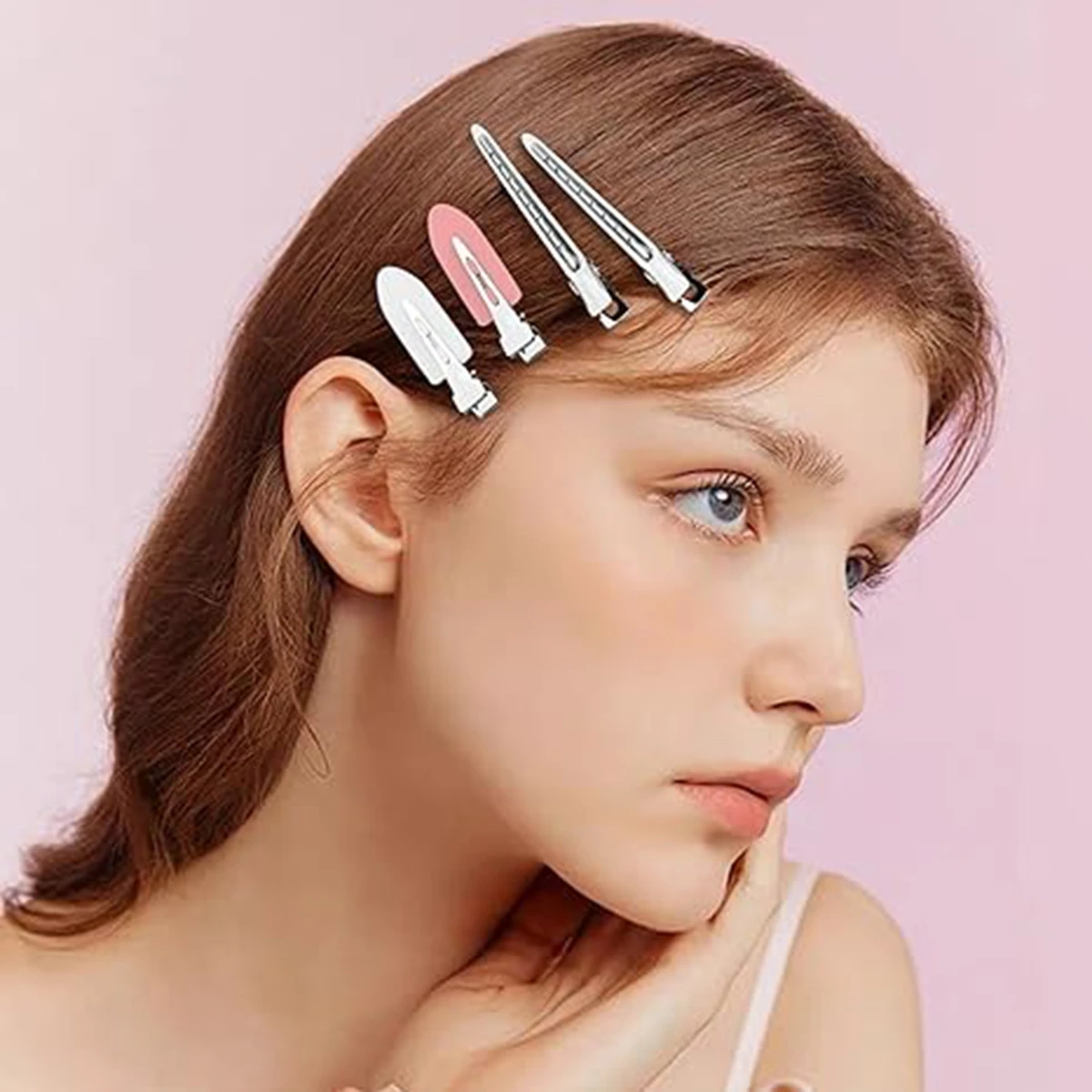 40개 전문 헤어 섹션 클립 세트, 스타일링용 금속 헤어 클립, 미끄럼 방지 헤어핀, 살롱, 이발소, 미용실용