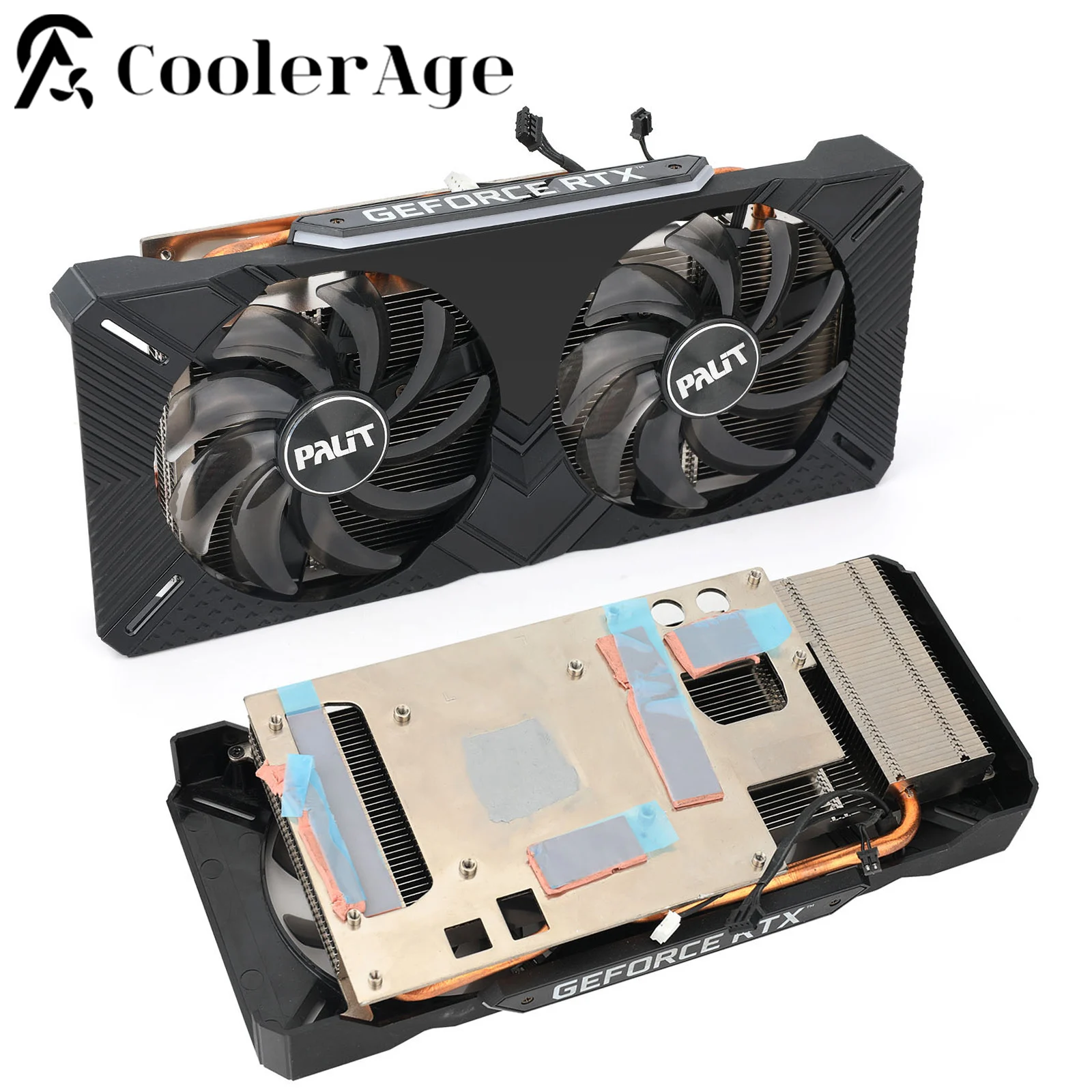 Placa Gráfica Dissipador de Substituição com Ventilador para Palit Rtx 2060 Dual Gpu Cooler Dissipador de Calor Fdc10h12s9-c Rtx2060