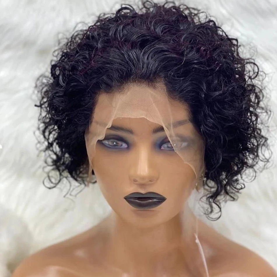 

Pixie Cut Wigs Short Bob Wigs Curly Human Hair Wig For Black Women HD Lace Front Wig Pre Plucked Deep Wave Wig Cheap On Sale