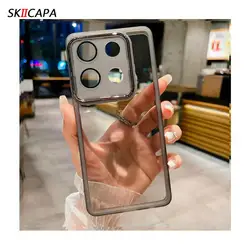 Transparent Soft Silicone Phone Case Cover with Full Lens Camera Protection for note 30i (Black)