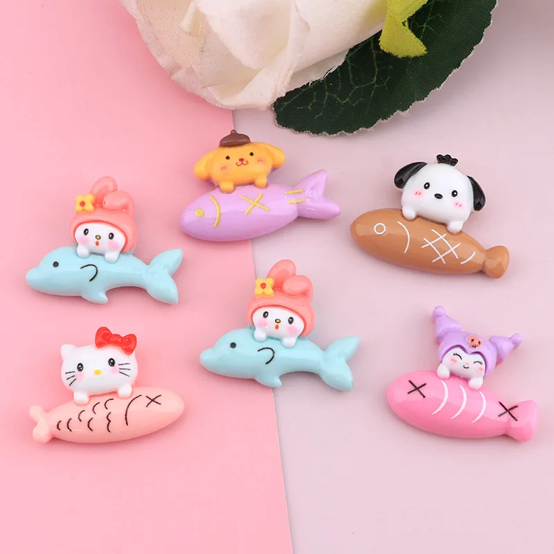 

10Pcs Kawaii Anime My Melody Diy Accessories Sanrio Kuromi Cute Cartoon Hello Kitty Phone Case Refrigerator Patches Toys