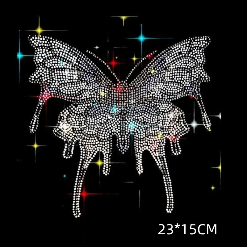 Glitter rhinestones butterfly stickers iron-on transfers patches for clothes embellish decor butterflies accessories dress patch rhinestone accessories rhinestone stickers