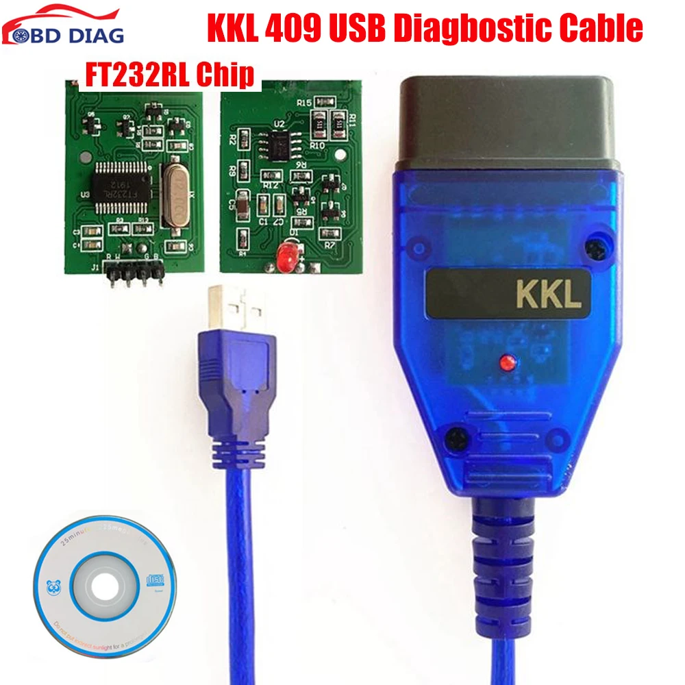 FOR VAG 409 KKL OBD2 Diagnostic Cable work For Aodi/Seat/VW/Skoda for ...