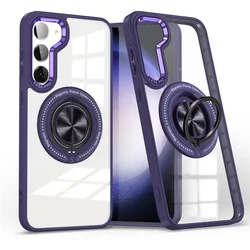 Magnetic Foldable Ring Holder with Wireless Charging Support - Clear Cover - A15 (PP)