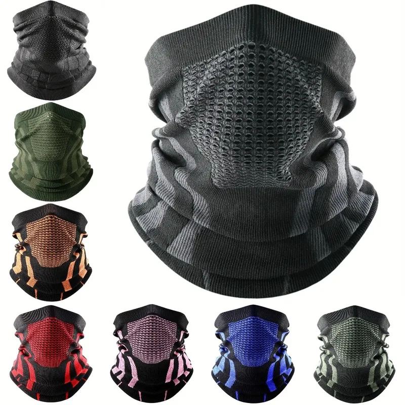 New Face Bandana Mask Cover Neck Warmer Bicycle Cycling Scarf Hiking Breathable Mask Winter Outdoor Windproof Thickened Mask Bib 1