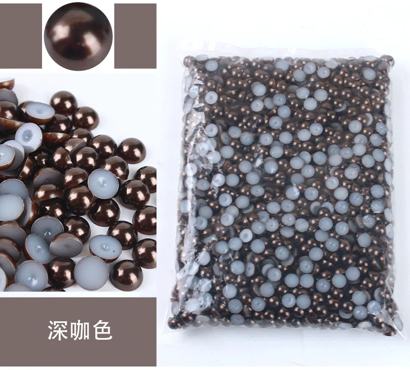 Mixed Size Colorful ABS Pearl Flat Back Rhinestones for Nail Art & Jewelry Crafting
