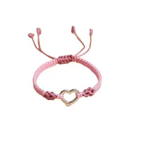 Fashion Adjustable Handmade knit Braided Couple Bracelet Sweet Pink Bestie Friendship Jewelry Sets - Image 5