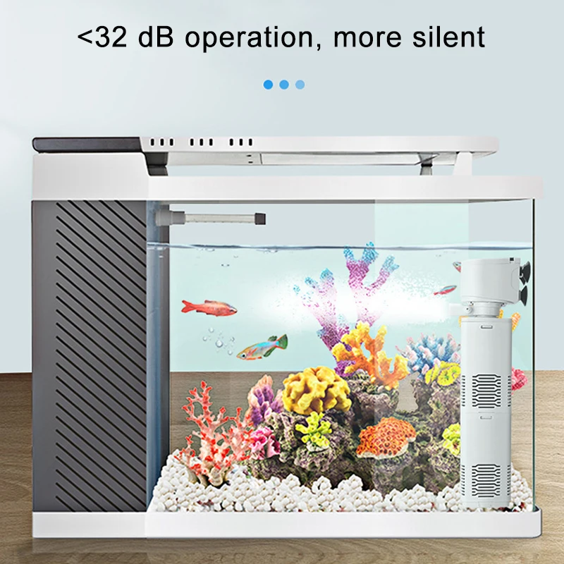 Aquarium filter pump Aquarium filter pump fish tank submersible silent air oxygen aerator water change pump aquarium air wave maker 220v