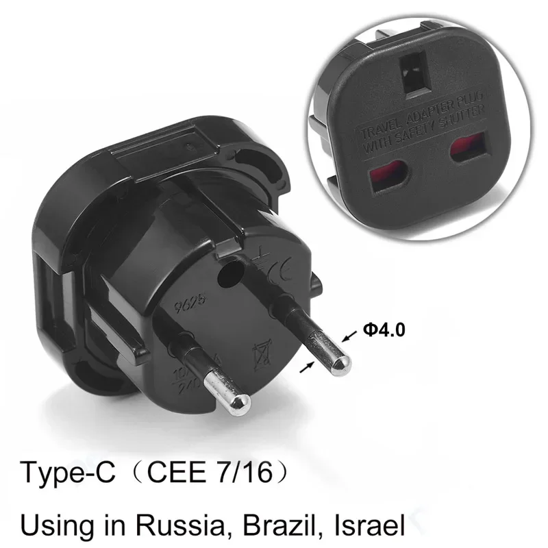 Universal UK to EU Power Adapter – Travel-Friendly Electrical Plug Converter