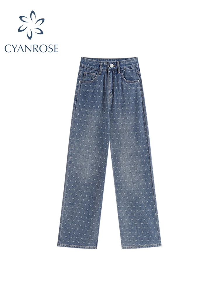

Women's Jeans Baggy High Waist Denim Trousers Vintage Fashion Y2k Retro Streetwear Korean Straight Wide Leg Denim Pants Clothes