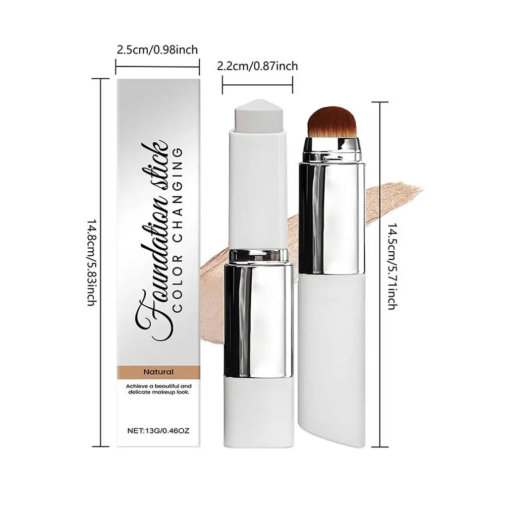 Koreanischer Farbwechsel-Foundation-Stick, leicht, feuchtigkeitsspendend, stark deckender Concealer, natürliches Basis-Make-up für alle Hauttypen – Detail 16