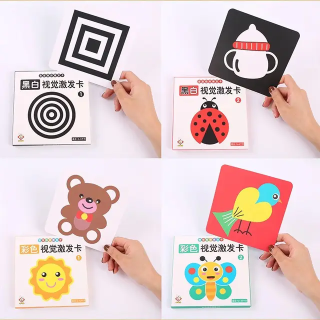 Baby Visual Stimulation Card Black White Flash Cards High Contrast For Newborn Early Development Learning Montessori Aids Toys 3