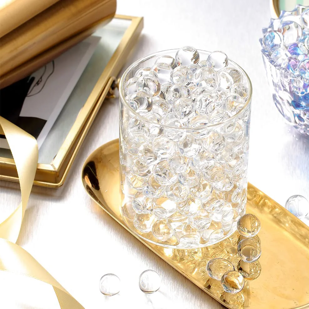 30,000Pcs Magic Water Gel Beads Balls Perle Growing Hydrogel Orbit Clear Crystal Soil Per Vaso Filler Swell In Water Non Tossico