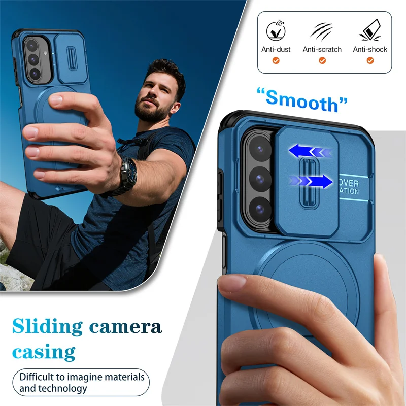 Armor Shockproof Magnetic Wireless Charging Case with Foldable Stand