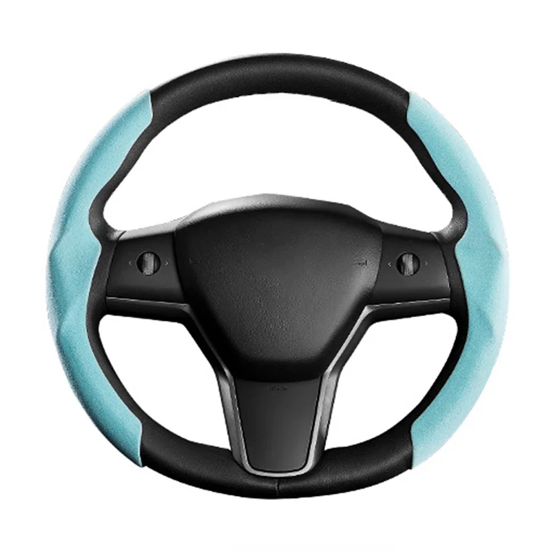 

1 Pair 2022 New Leather Suede Car Steering Wheel Cover Ultra-thin Luxurious Car Accessories Interior for Tesla Model 3 Model Y