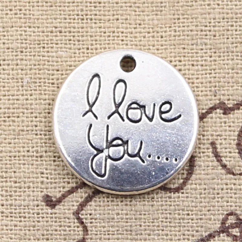 

8 шт. подвески, круглые тарелки I Love You 20x20 мм, антикварная искусственная фурнитура «сделай сам» для рукоделия, тибетские украшения ручной работы