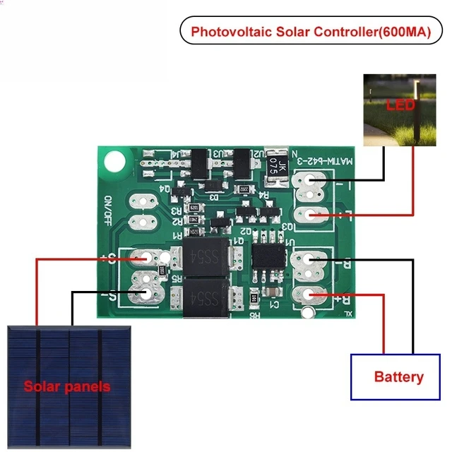 Panneau solaire automatique, panneau de chargeur de batterie, veilleuse, interrupteur de commande de lampe LED, Module de contrôleur de charge de chargeur de batterie 1