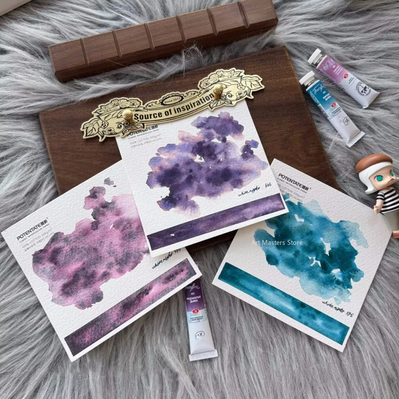 White Night Artist Master Watercolor Paints Student Painting Supplies Small Capacity Trial Art Supplies Portable Watercolor