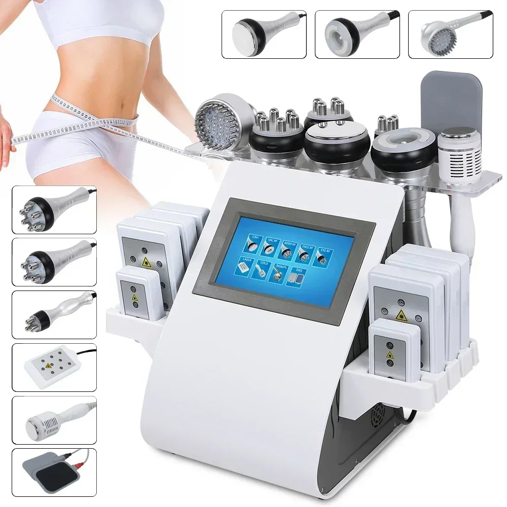 Tool 40K 9 in 1 Cavitation Ultrasonic Body Slimming Machine Multi-Polar Frequency Rejuvenation Skin Lift Tighten