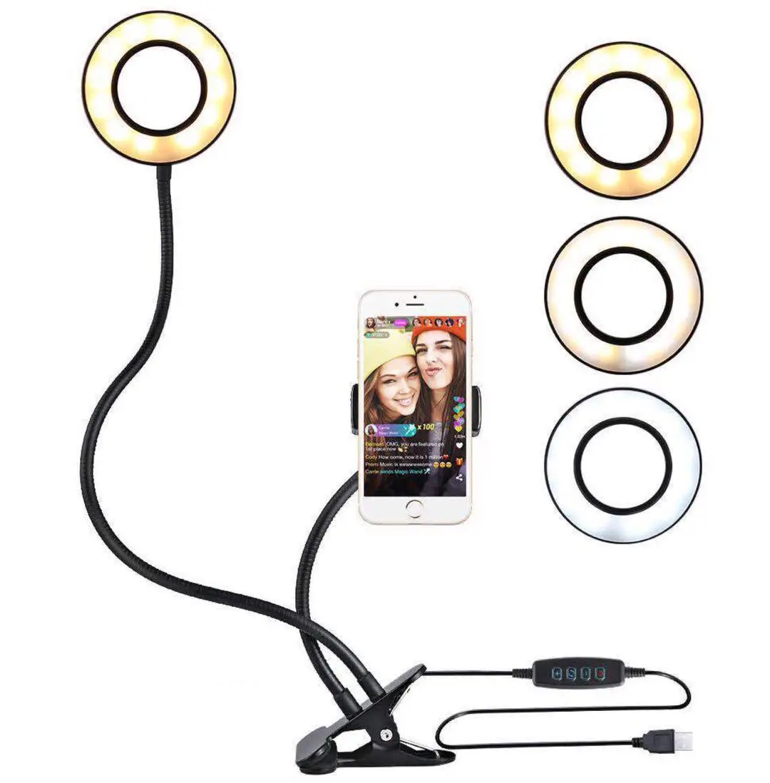 Amazon.com: Selfie Ring Light for Phone iPhone Laptop,ANCwear Mini Clip On  and Portable Light for Photography,Makeup,YouTube,Tiktok;21 Light Mode 60  Led Beads 500mhA Rechargeable Battery Powered. : Electronics