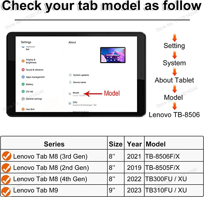 M8, FHD, TB-8705F, 3rd, 4th Gen, 2023, M8 TB-8505, 8