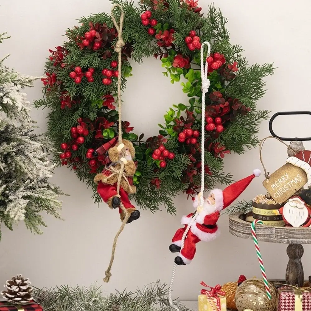 Xmas Decorations Climbing Rope Santa Claus Navidad Gift Statue Santa Claus Hanging Pendants Cartoon Sturdy