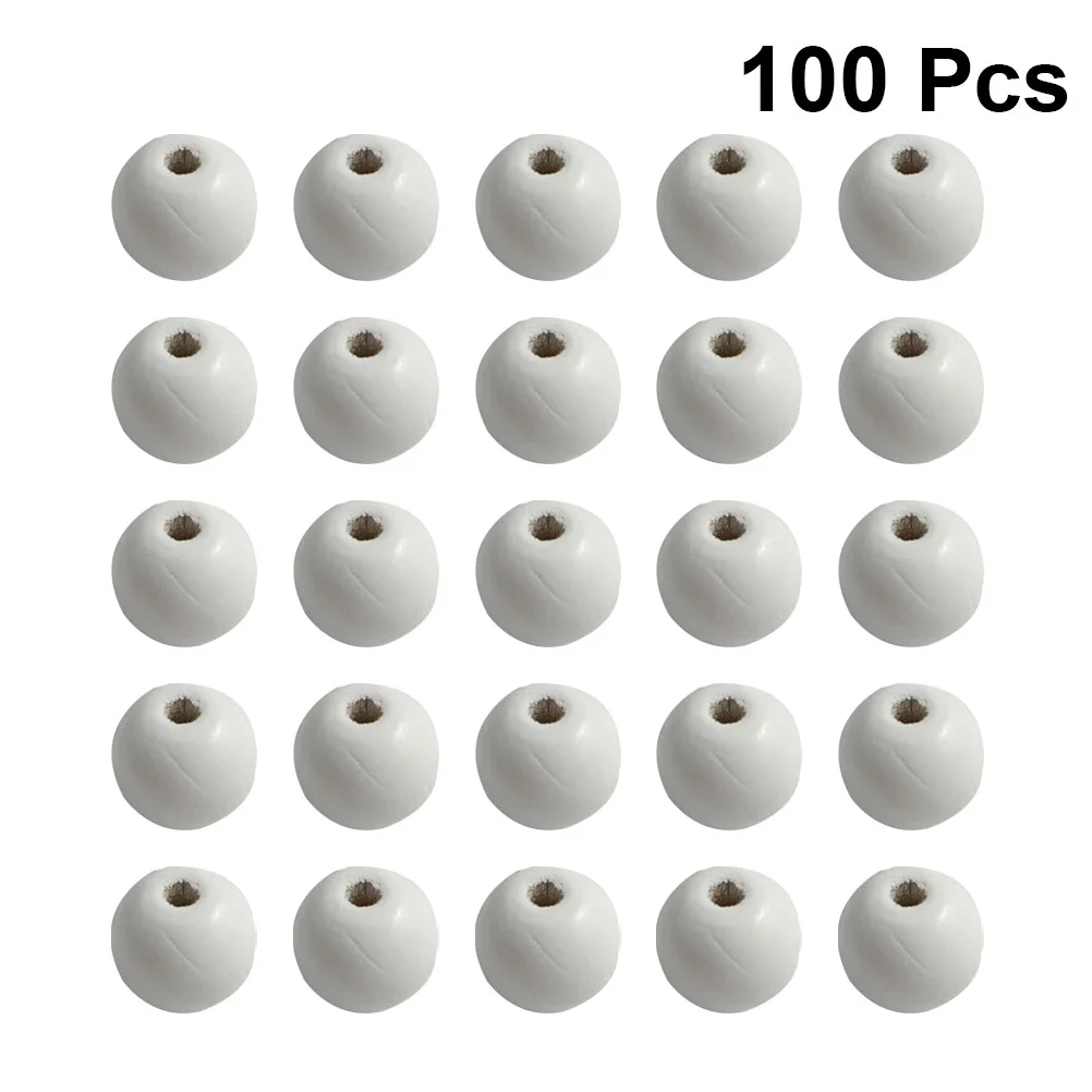 

100pcs Wooden Beads Round Loose Beads with Holes Rustic Beads Unfinished Wood Beads for DIY Jewelry Making Home