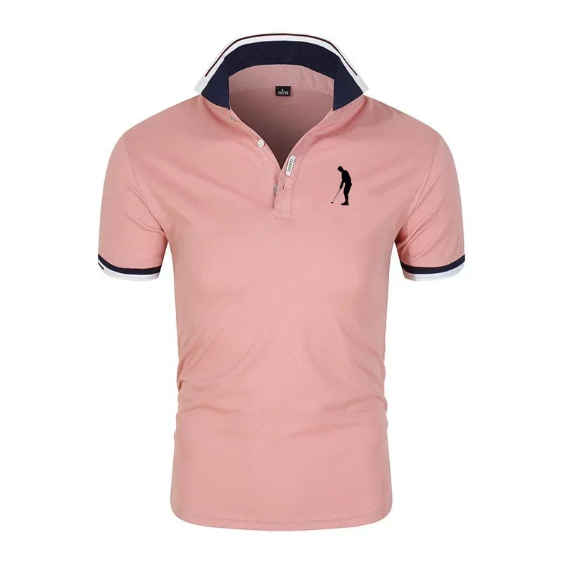 New Men's Golf Wear Women Summer Adolescent Drying Lapel Short Sleeve Classic Neutral Clothes Business Leisure POLO Tops