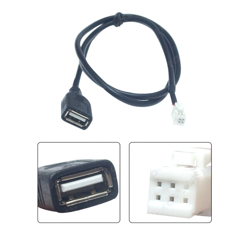 

2pcs 4Pin+6Pin Connector USB Cable for Car Radio Stereo 1M USB Cord USB Adapter