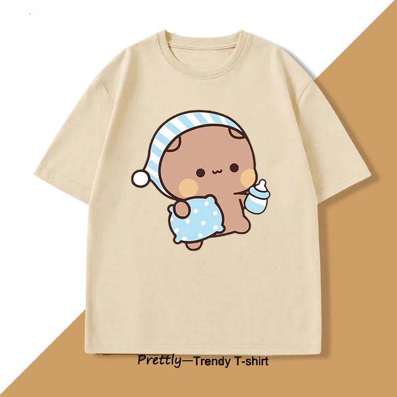 Adorable Bubu Dudu Sleepy Panda & Bear Graphic Cotton T-Shirt