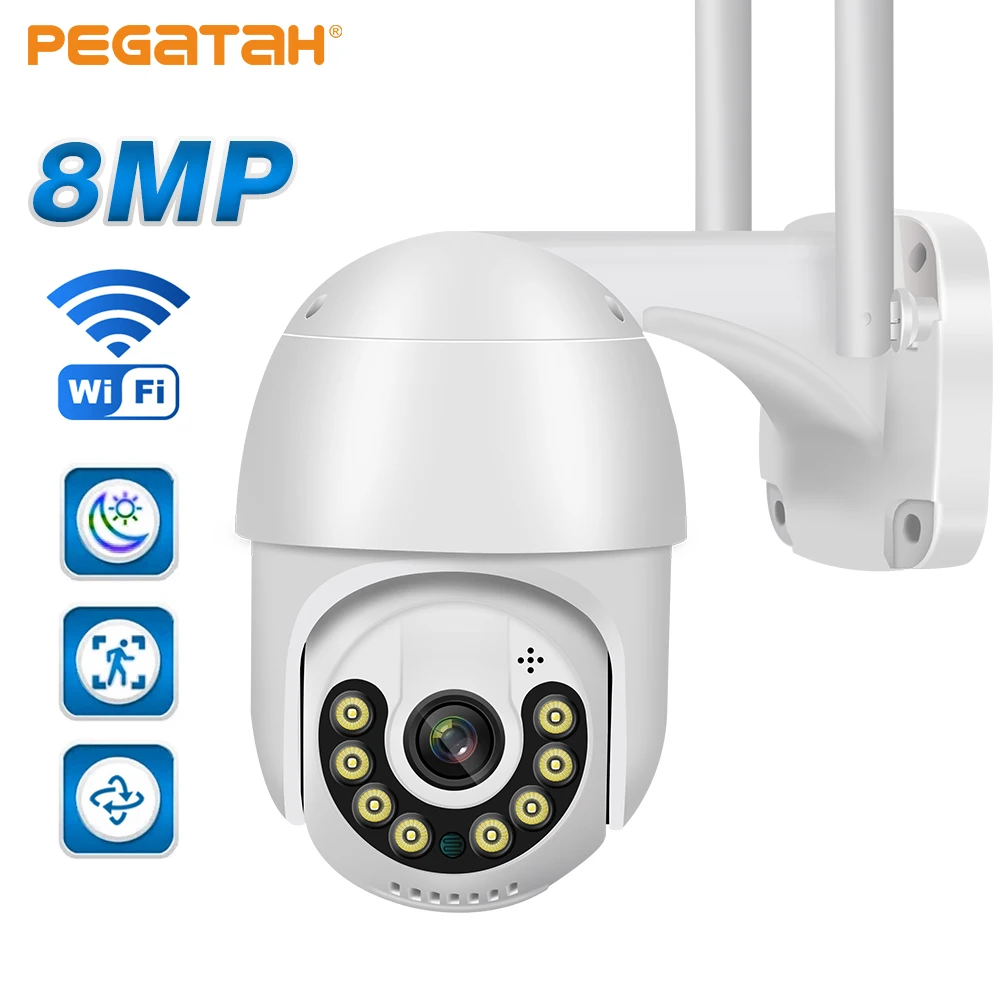 

8MP Wifi PTZ IP Camera Outdoor Speed Dome Wireless Surveillance Camera H.265 Onvif Auto Track Night Vision P2P Video IP Cameras