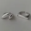XINYI Silver colour Ring For Women Flat Simple Finger Open Vintage Handmade Ring Allergy For Party Birthday Gift 2