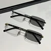 Square Rimless Photochromic Myopia Glasses Men Women Business Anti-UV Nearsighted Eyewear Retro Eyeglasses 0-1.0-4.0 4