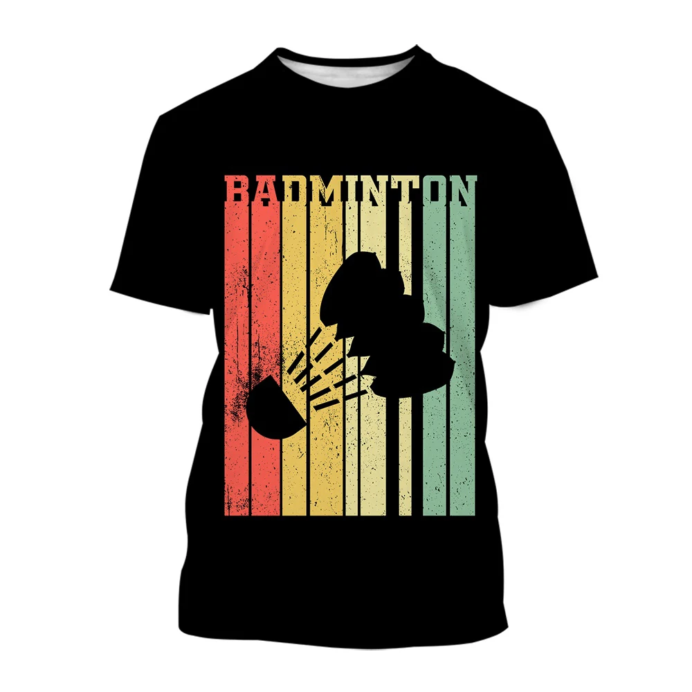 Summer Badminton T-Shirts Shuttlecock 3D Print Streetwear Men Women Casual Fashion Short Sleeve T Shirt Kids Tees Tops Clothing