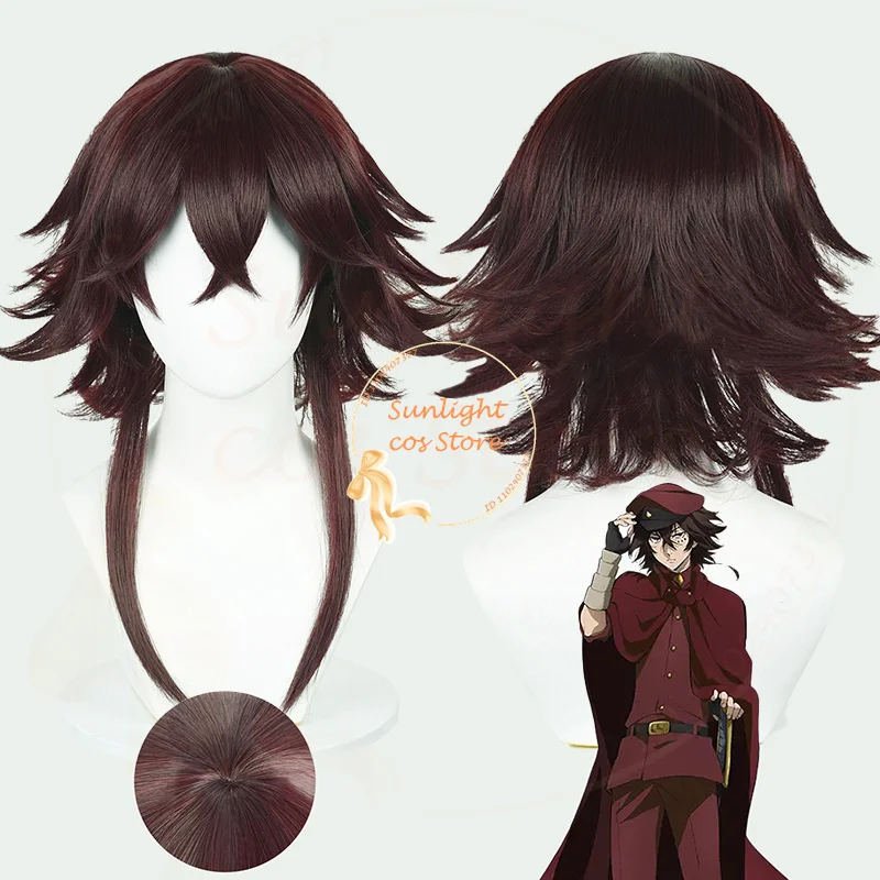 

Anime Bungo Stray Dogs Cosplay Tetchou Suehiro Cosplay Wig 50cm Short Brown Wig Cosplay Heat Resistant Synthetic Wigs + Wig Cap