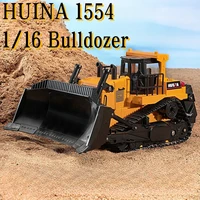 HUINA 1554 1:16 2.4G Remote Control Bulldozer Strong Power Simulation Modeling Lighting Sound Effect Kid Adult Engineering Toy 1