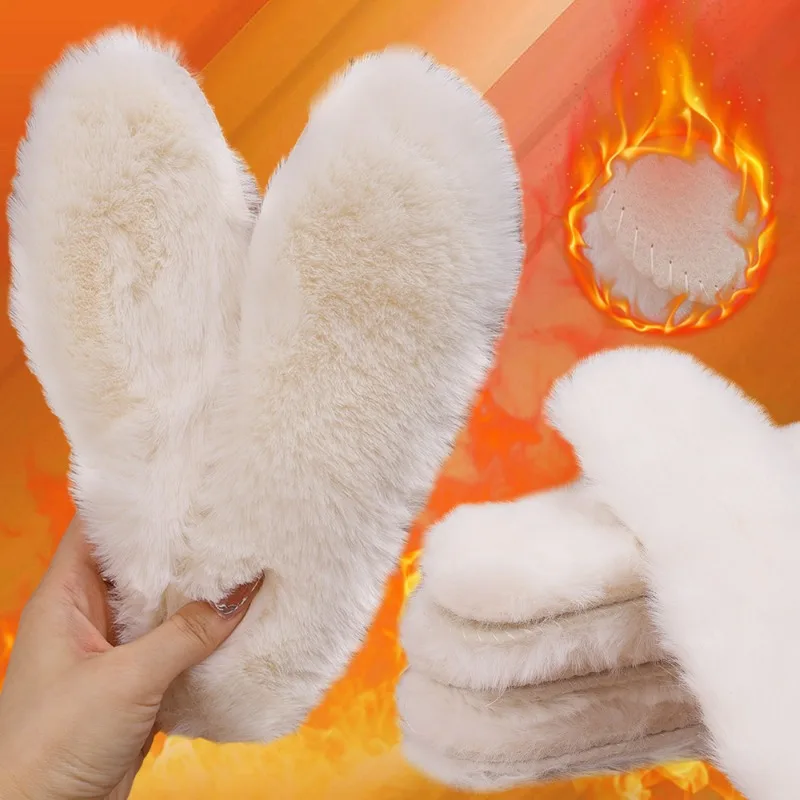 Winter Plush Warm Insoles for Shoes Height Increase Insole for Feet Snow Boots Shoe Insert Thicken Heating Shoe Pad Men Women