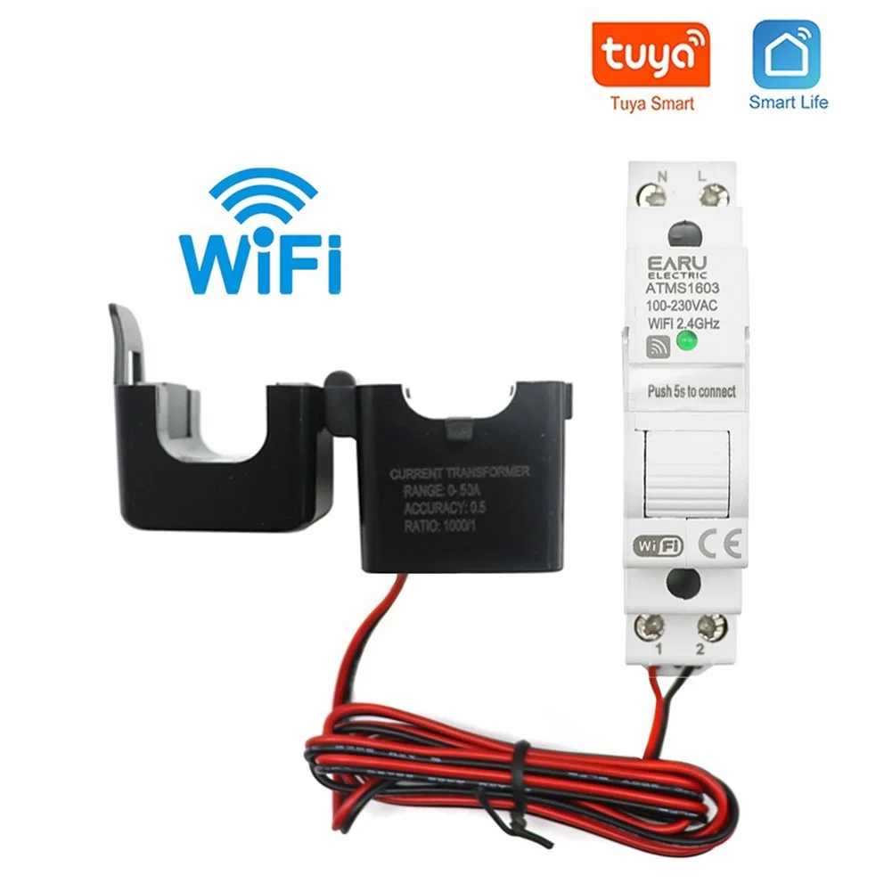 

Durable Energy Meter Monitor KWH Meter Monitor Device Power Energy Single Phase Smart Tuya 100-240V AC 50/60HZ