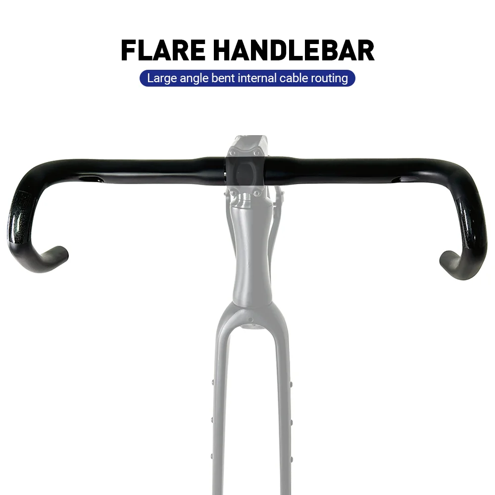 Guidon Vélo Carbone 380-440mm Pour Route/gravel - Léger 250g, Neuf, Compatible Shimano