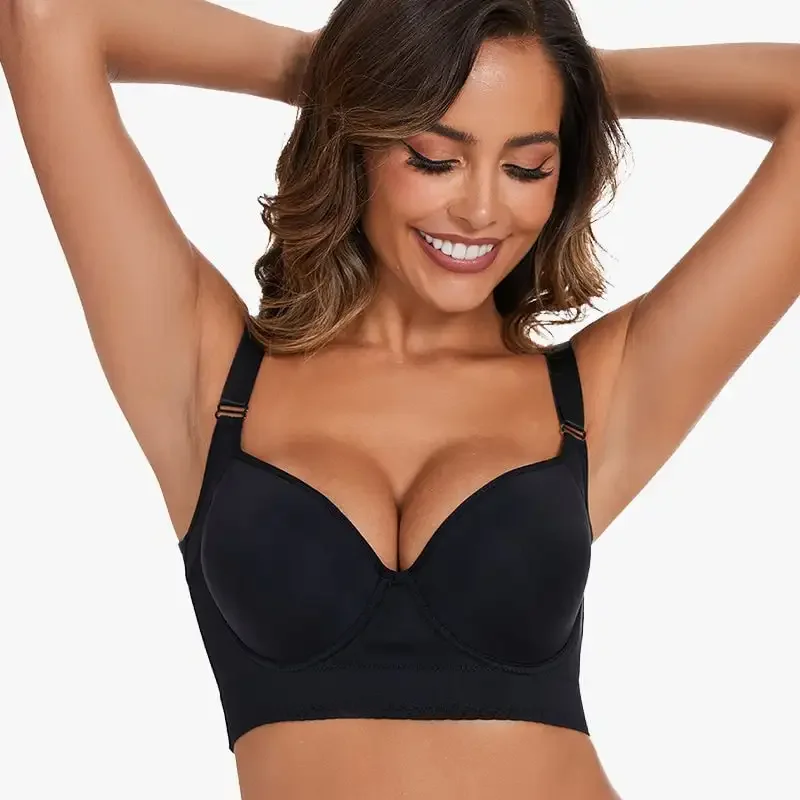SHEKINI Reggiseno Con Ferretto Donna Reggiseno Push Up Pizzo Scollatura Profonda Schiena Nuda Donna Sexy Lingerie Incrociato Dietro 122290041