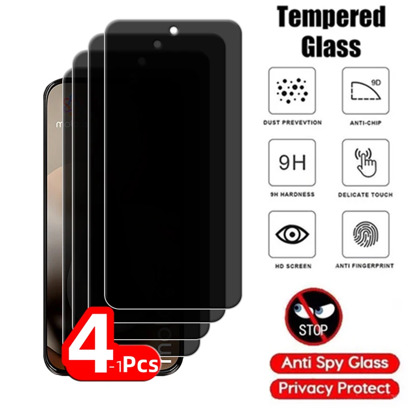 Moto G77 Privacy Tempered Glass Screen Protector - Anti-Spy Cover, 1-4 Pack