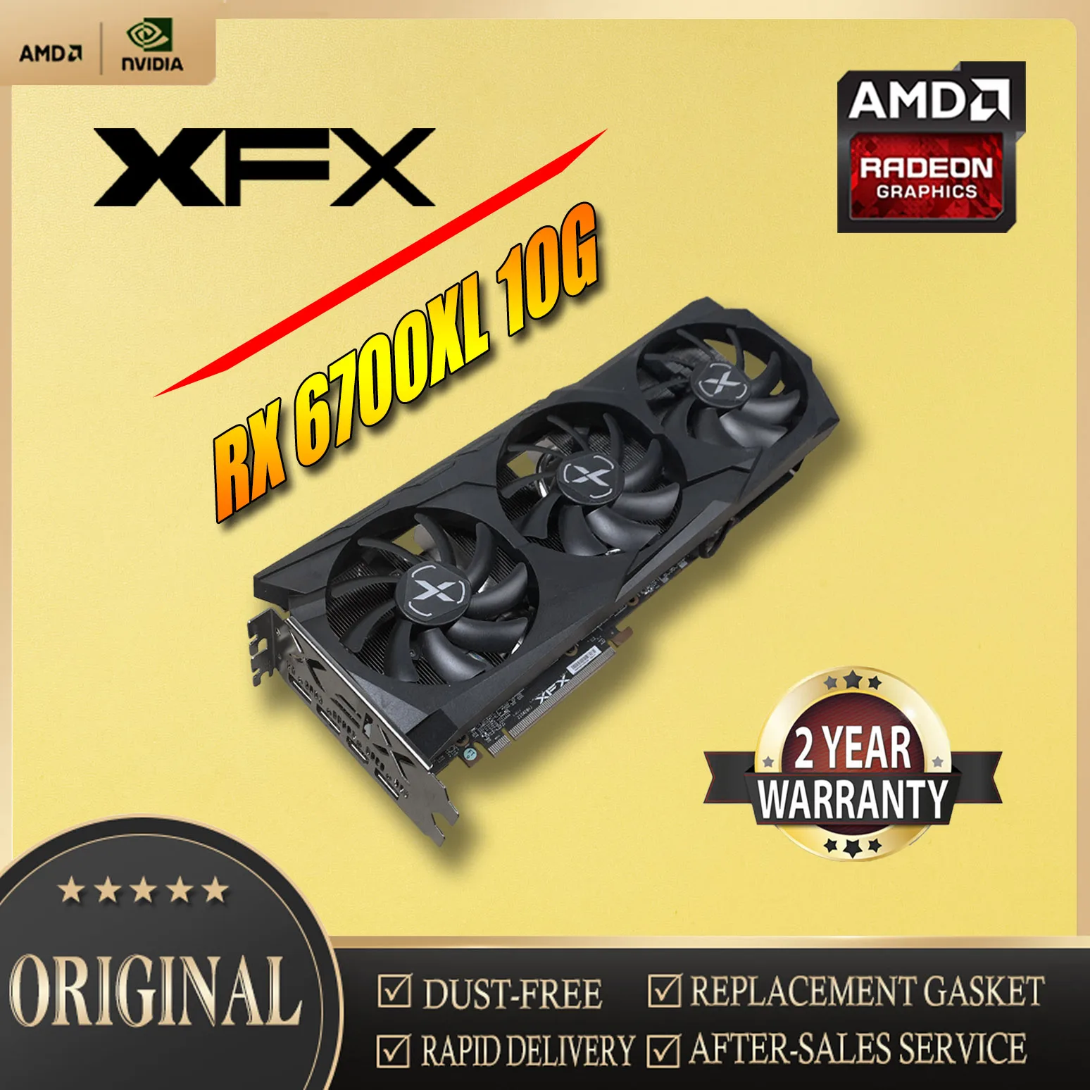 XFX-AMD-Radeon-RX6700XL-10G-7nm-192bit-Graphics-AMD-Video-Desktop-PC ...
