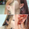 1PC Surgical Steel CZ Gem Ear Tragus Cartilage Piercing Zircon Dangle Chain Earring Conch Ear Stud Helix Piercing Body  Jewelry 2